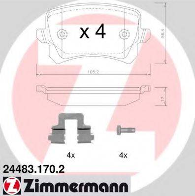 ZIMMERMANN 244831702 Комплект гальмівних колодок, дискове гальмо