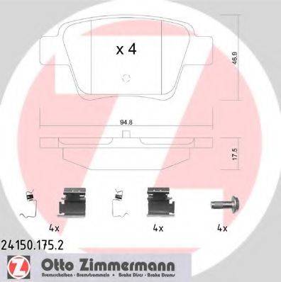 ZIMMERMANN 241501752 Комплект гальмівних колодок, дискове гальмо