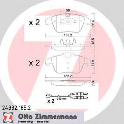 ZIMMERMANN 243321852 Комплект гальмівних колодок, дискове гальмо