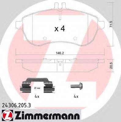 ZIMMERMANN 243062053 Комплект гальмівних колодок, дискове гальмо