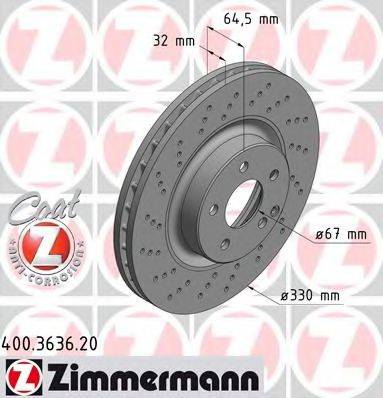 ZIMMERMANN 400363620 гальмівний диск