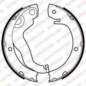 DELPHI LS2051 Комплект гальмівних колодок, стоянкова гальмівна система