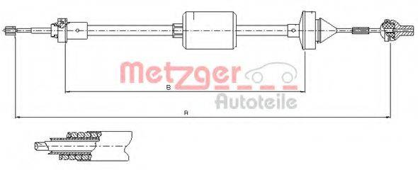 METZGER 102842 Трос, управління зчепленням