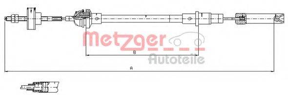 METZGER 10338 Трос, управління зчепленням