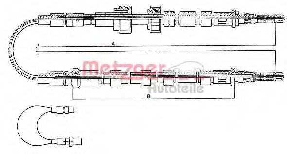 METZGER 105352 Трос, стоянкова гальмівна система