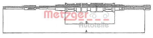 METZGER 10743 Трос, стоянкова гальмівна система