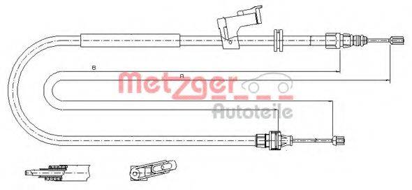 METZGER 115495 Трос, стоянкова гальмівна система