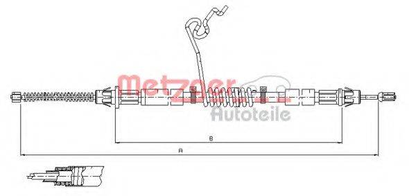 METZGER 115668 Трос, стоянкова гальмівна система