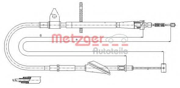 METZGER 115743 Трос, стоянкова гальмівна система