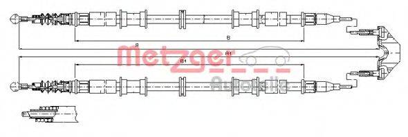 METZGER 115866 Трос, стоянкова гальмівна система