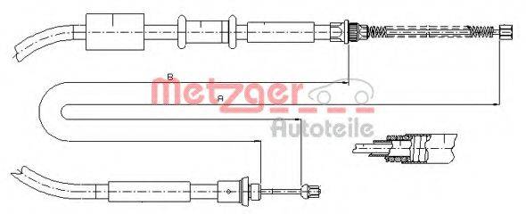 METZGER 1281P1 Трос, стоянкова гальмівна система