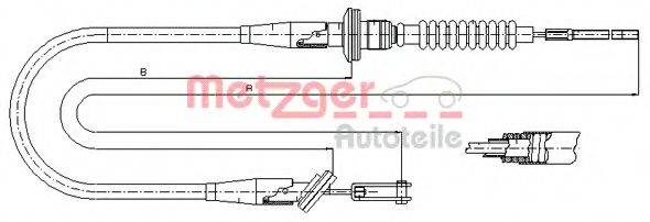 METZGER 186020 Трос, управління зчепленням