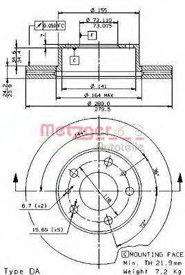 METZGER 24535E гальмівний диск