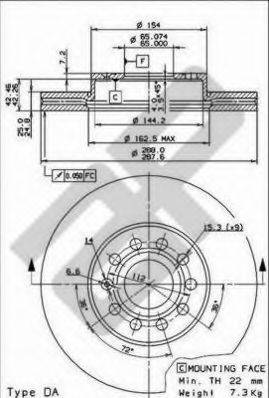 METZGER 24850V гальмівний диск