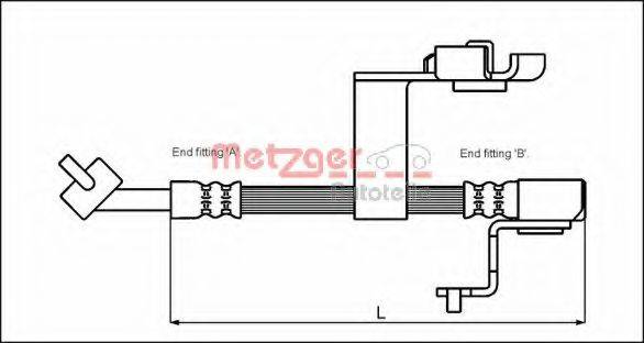 METZGER 4112509 Гальмівний шланг