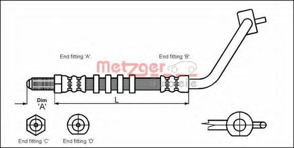 METZGER 4114676 Гальмівний шланг