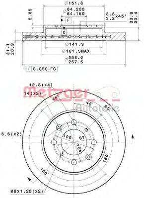 METZGER 25094 гальмівний диск