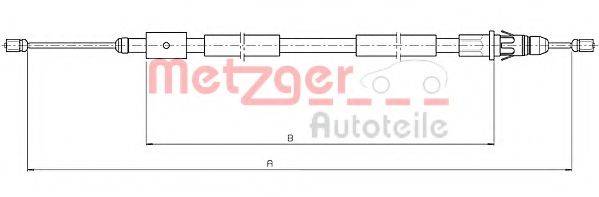 METZGER 104657 Трос, стоянкова гальмівна система