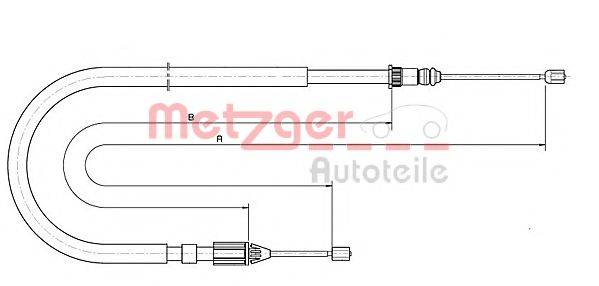 METZGER 106685 Трос, стоянкова гальмівна система