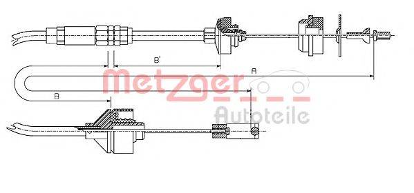 METZGER 112195 Трос, управління зчепленням