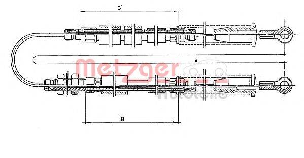 METZGER 14013 Трос, стоянкова гальмівна система