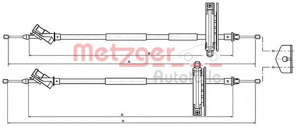 METZGER 105361 Трос, стоянкова гальмівна система