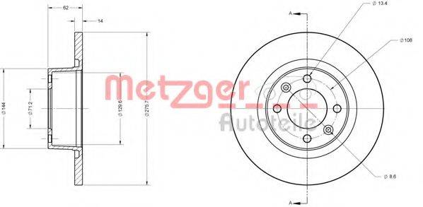 METZGER 6110281 гальмівний диск