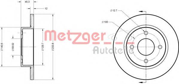 METZGER 6110291 гальмівний диск