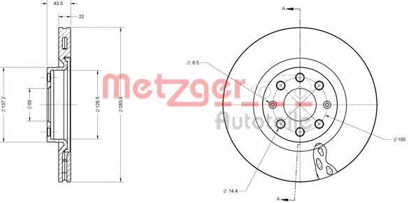 METZGER 6110365 гальмівний диск