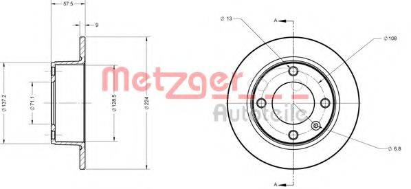 METZGER 6110534 гальмівний диск