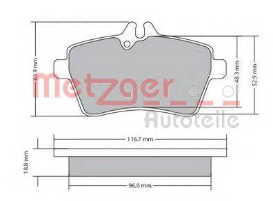 METZGER 1170053 Комплект гальмівних колодок, дискове гальмо