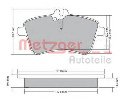 METZGER 1170083 Комплект гальмівних колодок, дискове гальмо