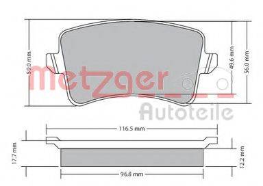 METZGER 1170113 Комплект гальмівних колодок, дискове гальмо