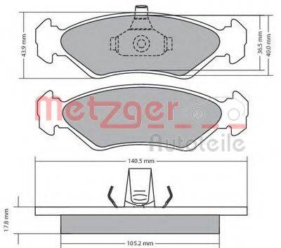 METZGER 1170182 Комплект гальмівних колодок, дискове гальмо