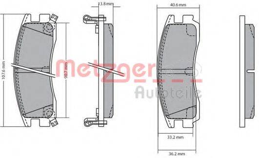 METZGER 1170187 Комплект гальмівних колодок, дискове гальмо