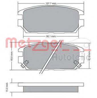 METZGER 1170475 Комплект гальмівних колодок, дискове гальмо