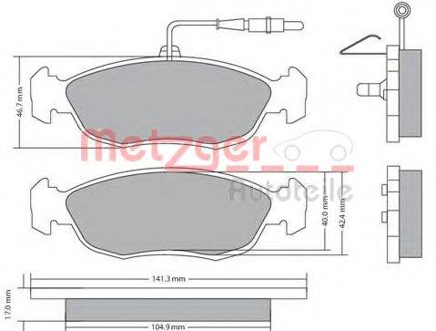 METZGER 1170476 Комплект гальмівних колодок, дискове гальмо