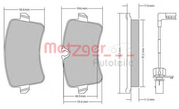 METZGER 1170688 Комплект гальмівних колодок, дискове гальмо