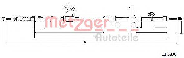 METZGER 115830 Трос, стоянкова гальмівна система