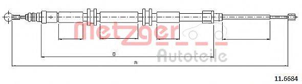 METZGER 116684 Трос, стоянкова гальмівна система