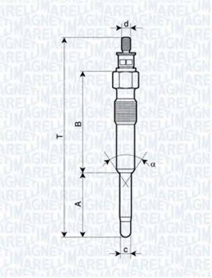 MAGNETI MARELLI 062900007304 Свічка розжарювання