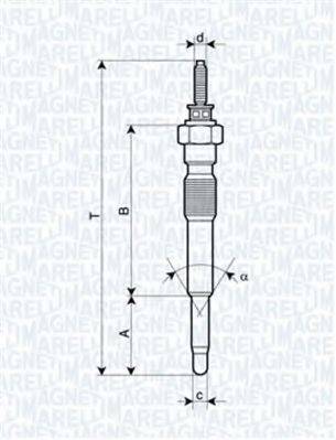 MAGNETI MARELLI 062900068304 Свічка розжарювання