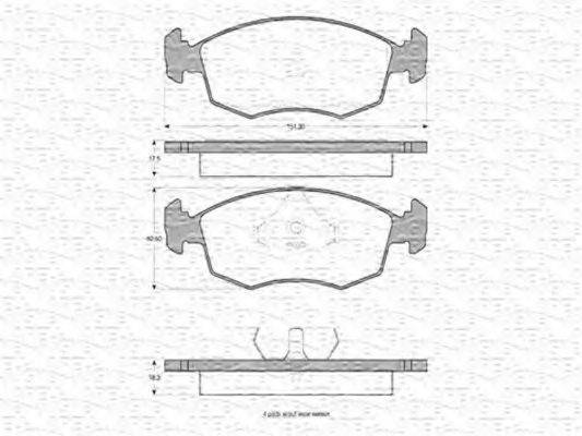 MAGNETI MARELLI 363702160026 Комплект гальмівних колодок, дискове гальмо