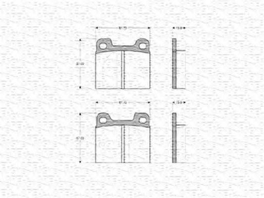 MAGNETI MARELLI 363702160101 Комплект гальмівних колодок, дискове гальмо