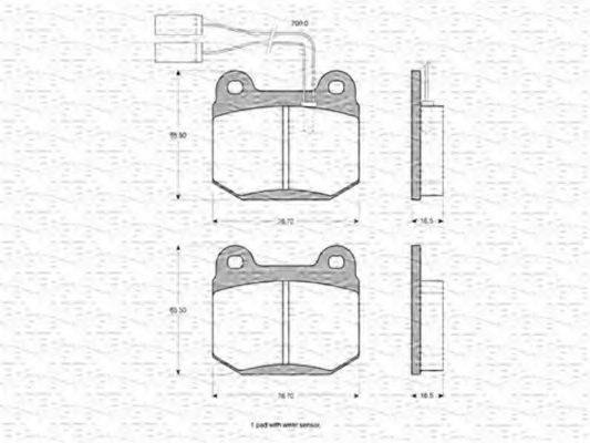 MAGNETI MARELLI 363702160170 Комплект гальмівних колодок, дискове гальмо