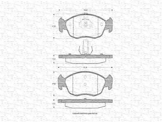 MAGNETI MARELLI 363702160293 Комплект гальмівних колодок, дискове гальмо