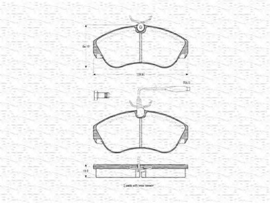 MAGNETI MARELLI 363702160302 Комплект гальмівних колодок, дискове гальмо