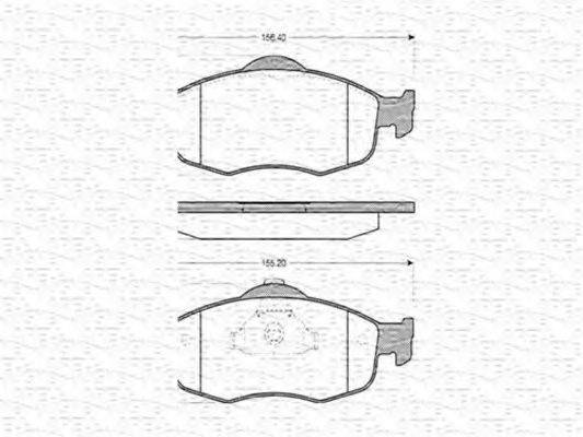 MAGNETI MARELLI 363702160320 Комплект гальмівних колодок, дискове гальмо