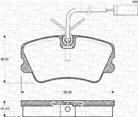 MAGNETI MARELLI 363702160321 Комплект гальмівних колодок, дискове гальмо