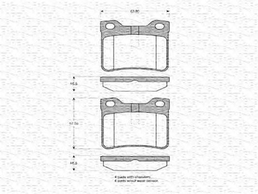 MAGNETI MARELLI 363702160405 Комплект гальмівних колодок, дискове гальмо